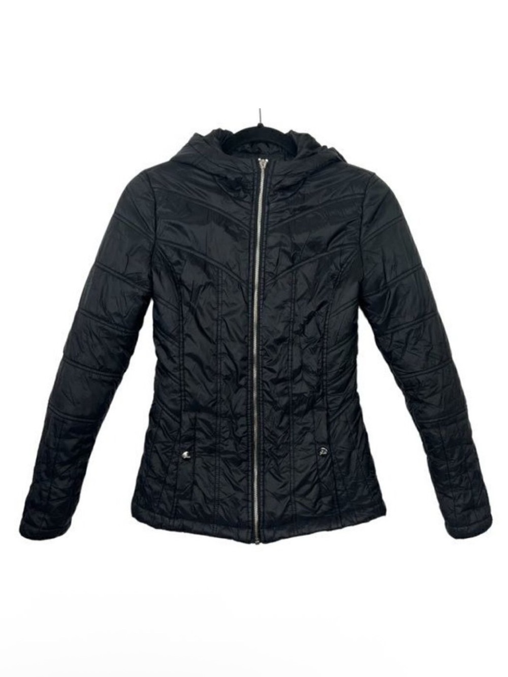 Guess Black Quilted Karaline Jacket XS Flawed